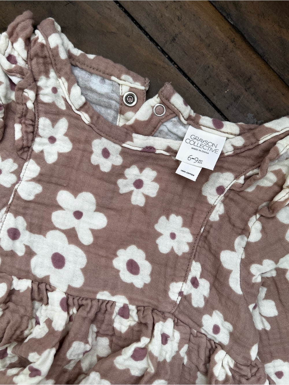 Long-Sleeve Floral Ruffle Baby Bodysuit - Picture 3 of 4
